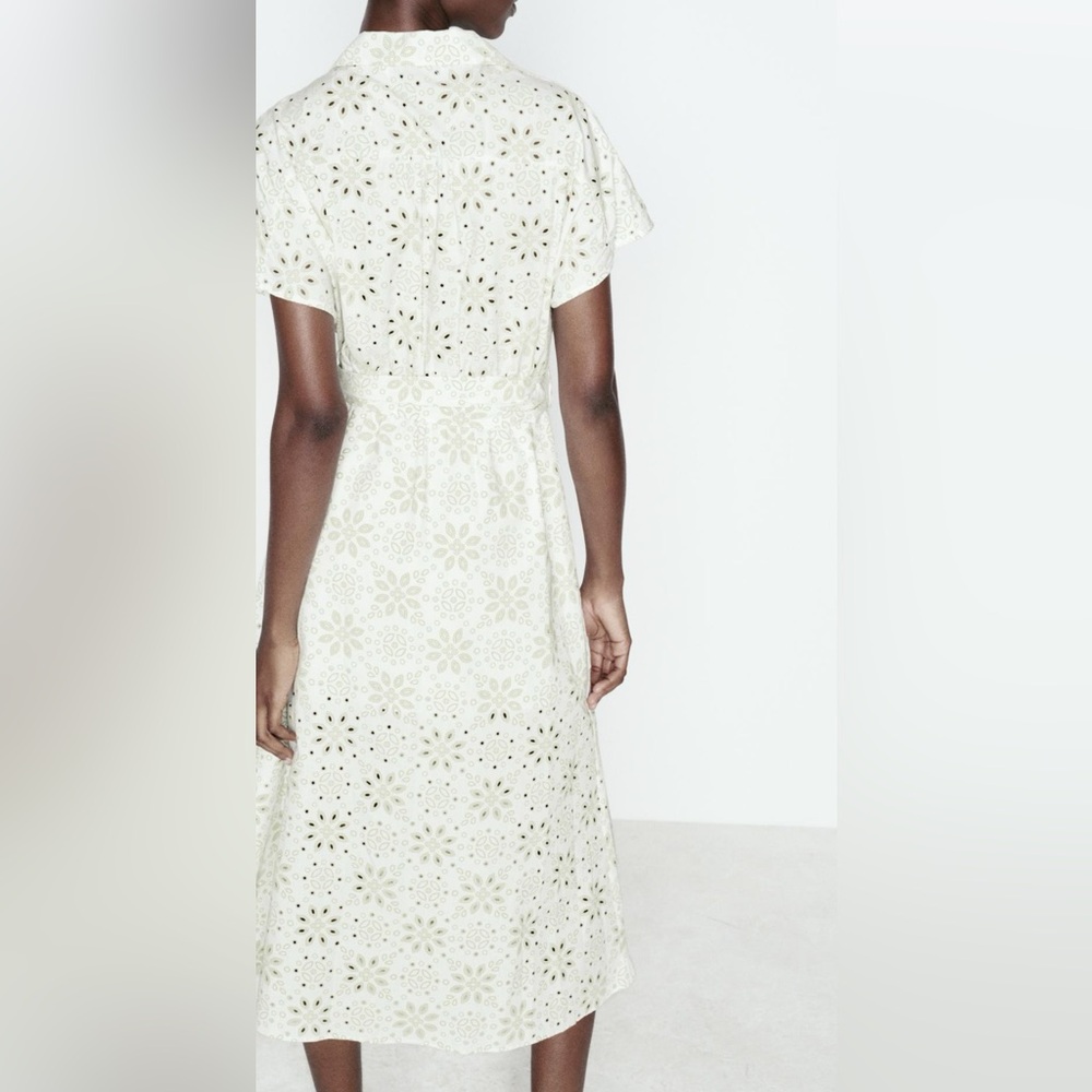 Zara Rubberized Embroidery Midi Dress - Picture 5 of 11